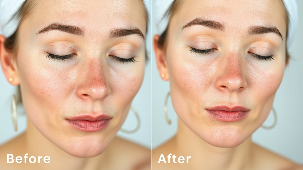 Before and after comparison showing dry, flaky skin transforming to smooth, radiant complexion after moisturizer treatment, dermatological study style photography with even lighting