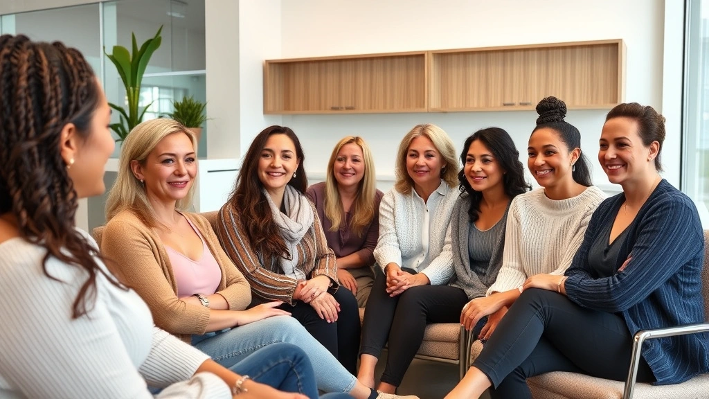 Diverse group of patients with different skin tones in a dermatology clinic waiting area, modern comfortable setting, representing various skin types receiving personalized laser treatment consultations