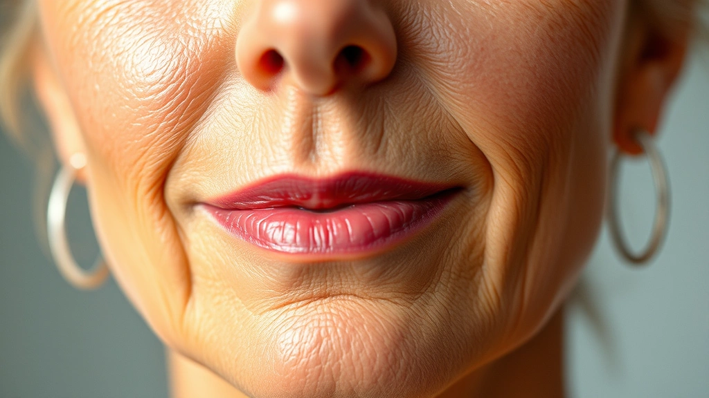 Close-up of mature woman's glowing complexion showing radiant, hydrated skin texture with visible firmness, soft natural lighting highlighting skin luminosity and refined texture