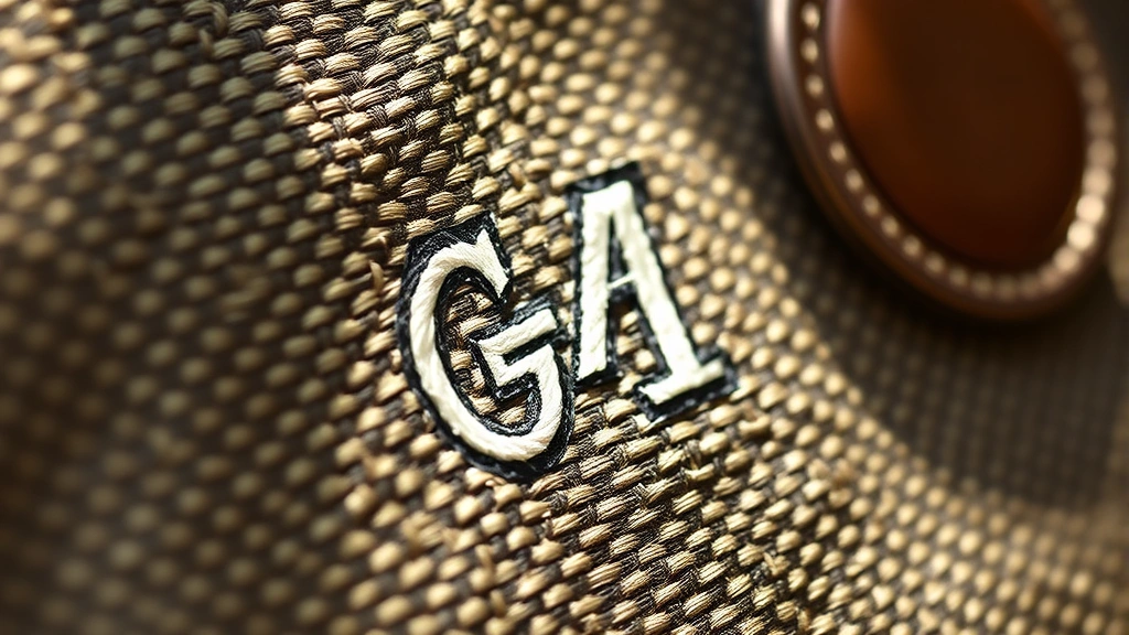 Close-up detail of Goyard canvas texture and hand-painted monogram initials, showing craftsmanship and patina development, soft natural light highlighting the weave and aged appearance of the material