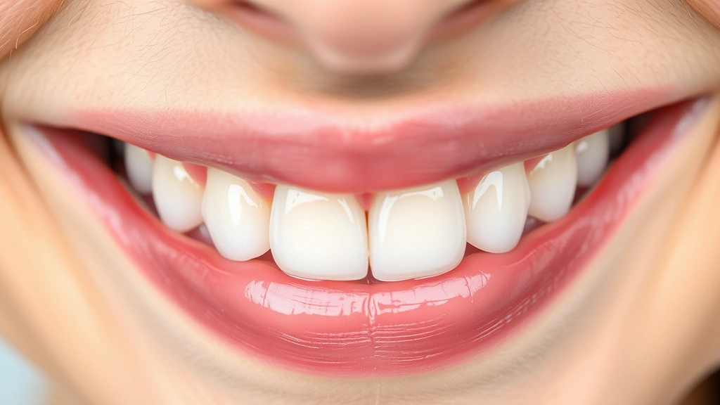 Close-up of a natural smile showing bright white canine teeth with subtle translucency and natural gum contours, professional dental photography style