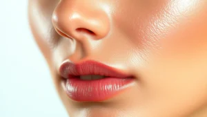 Close-up of glowing, luminous skin showing radiance and even tone, natural lighting, dewy complexion without visible products or packaging