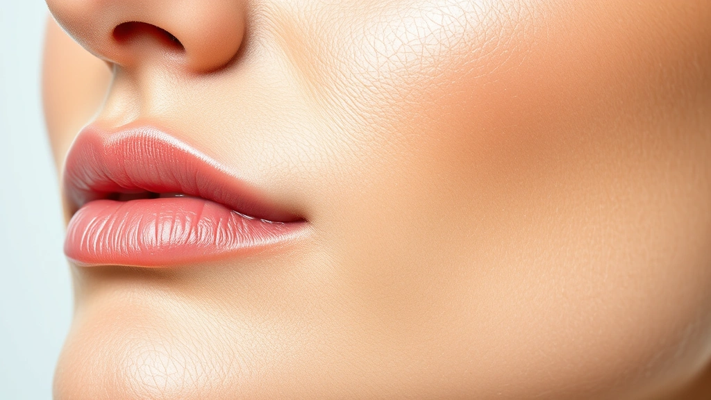 Detailed texture shot of healthy, radiant skin surface showing improved firmness and glow, professional beauty photography, clear complexion with natural luminosity