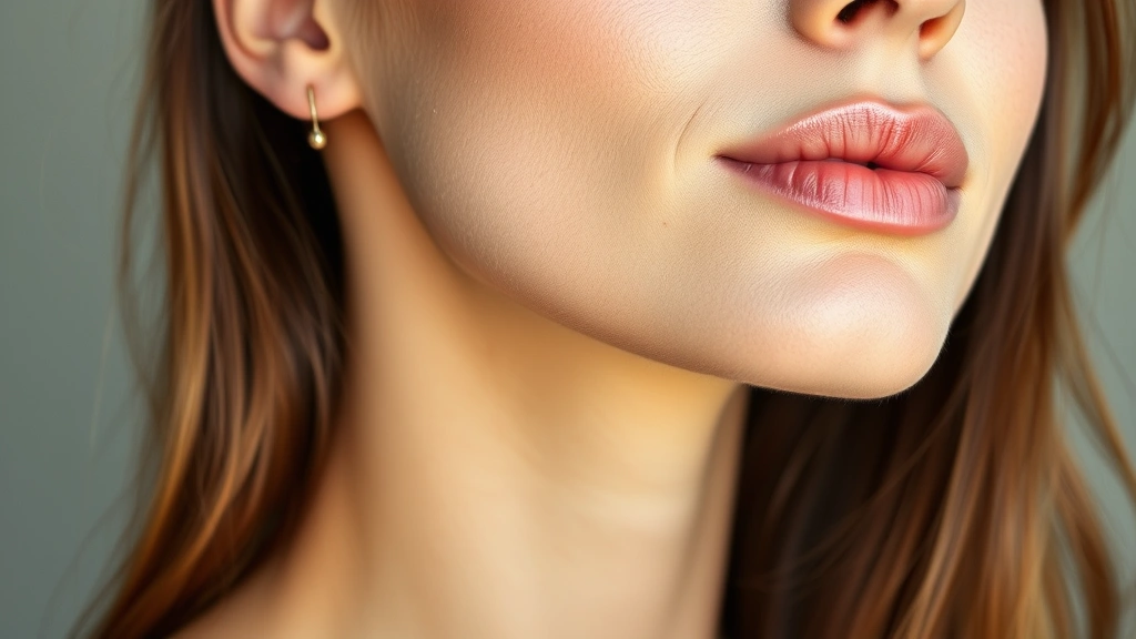 Woman with flawless, perfectly matched foundation applied to jawline and neck area, photographed in natural daylight, showing seamless blend with no visible foundation line or demarcation