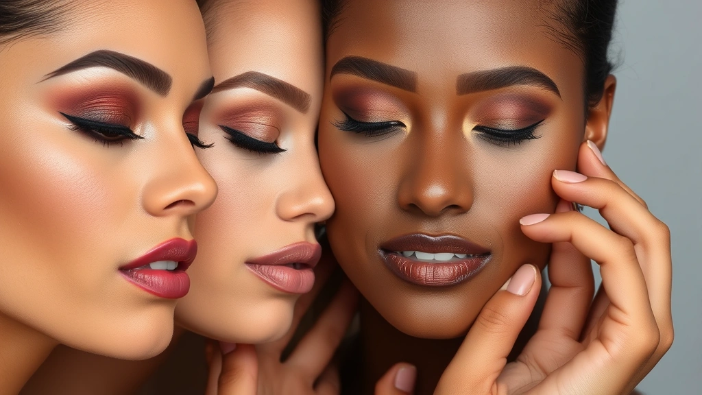 Close-up of diverse skin tones swatching Jordana eyeshadow palettes showing rich pigmentation and blendable textures on the back of hands