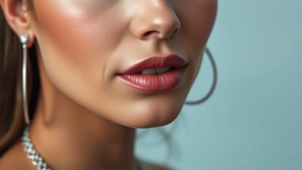 Close-up of woman wearing cool-toned makeup with silver necklace and earrings, natural lighting showing undertone harmony, professional beauty photography, no text visible