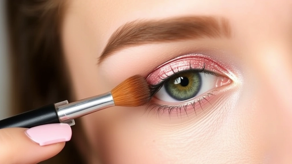 Woman applying ELF liquid eyeshadow with brush showing smooth texture and vibrant metallic shimmer finish on eyelid