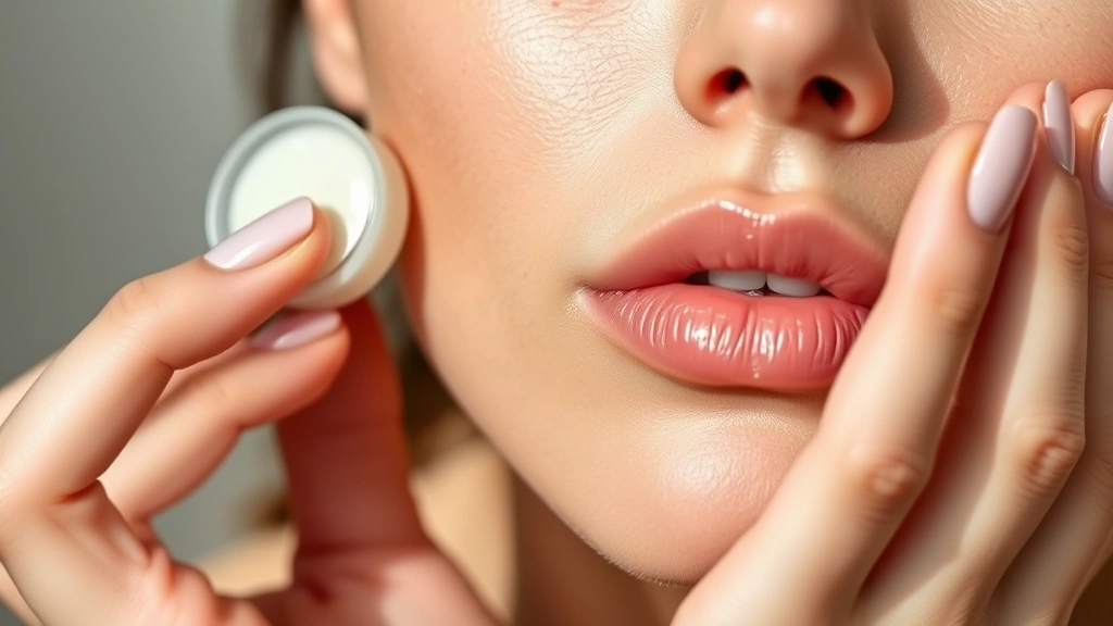 Close-up of hands applying translucent cleansing balm to face, showing product texture melting into oil form, soft natural lighting, emphasizing skincare application technique and product consistency quality