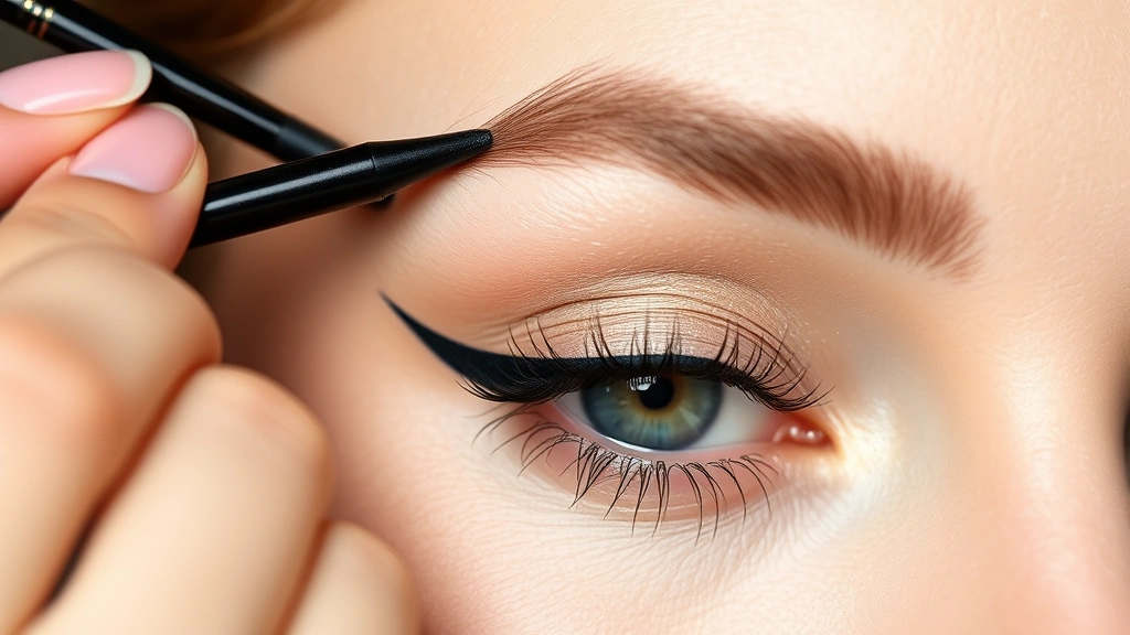 Close-up of a makeup artist applying black Inglot eyeliner to a model's upper lash line with a fine-tipped brush, showing the smooth glide and precision control of the product on fair skin