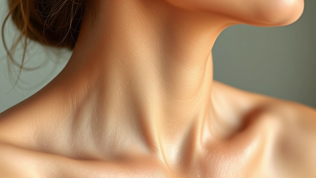 Close-up dewy glowing skin showing neck and shoulder area with natural moisture, luminosity and radiance, demonstrating proper fragrance application zones without any visible text or labels